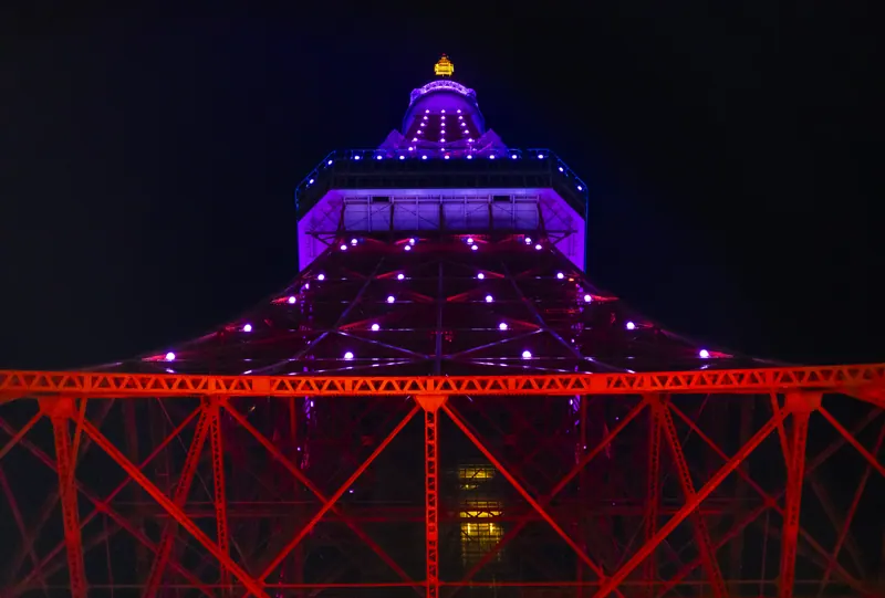 東京タワー、夜の灯り